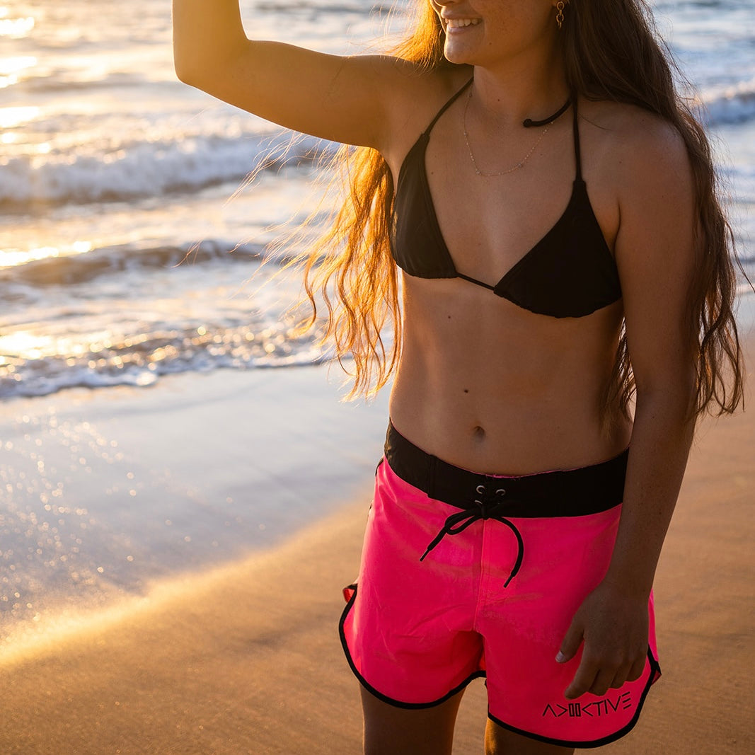 4 way stretch High Performance Womens Boardshort Hot pink
