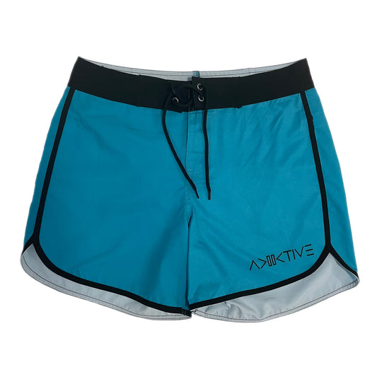 4 way stretch high performance womens boardshort aqua blue