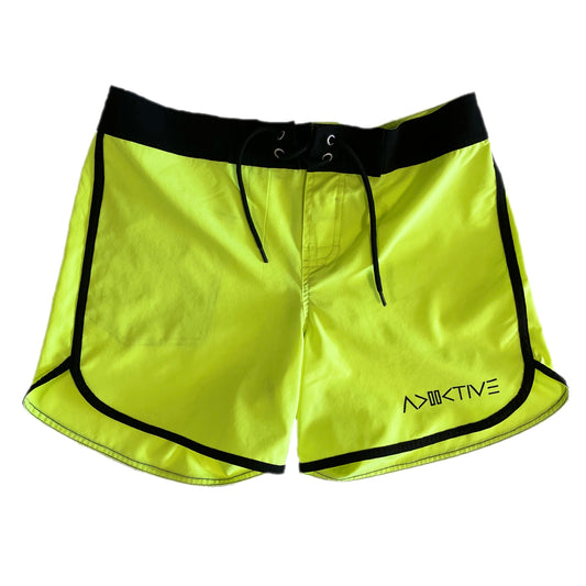 4 way Stretch High Performance Womens Boardshort Neon Yellow