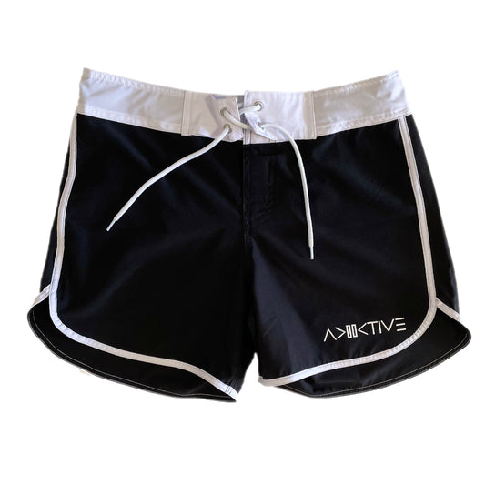 4 way stretch high performance womens boardshort black